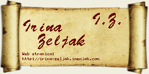 Irina Zeljak vizit kartica